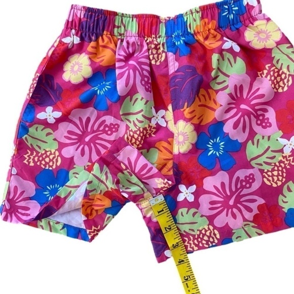L.L. BEAN Pull-On Bright Floral Shorts/Swim, Pink/Blue/Multi, Girl's Size L 6X/7 - Picture 4 of 9